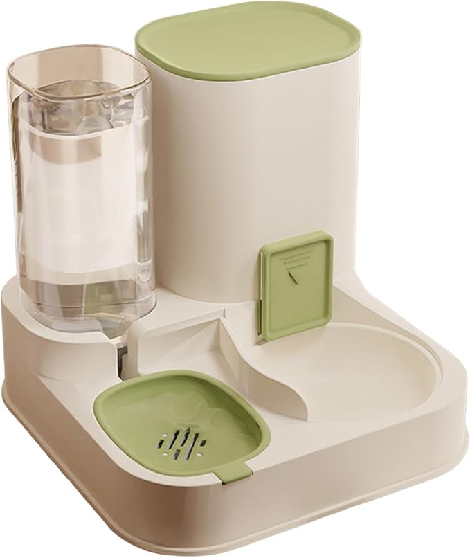 Cats Feeders and Water Dispenser 2 in 1 Pet Automatic Water Dispenser Pet Food Storage for Small Dog Puppy Cats