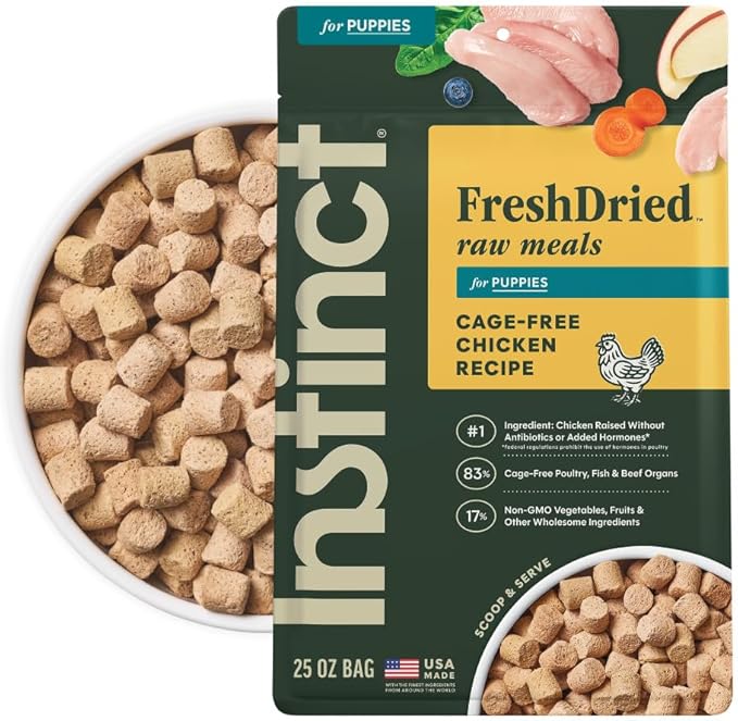 Instinct Puppy FreshDried Bites, Natural Freeze-Dried Dog Food, Grain Free - Cage-Free Chicken, 25 oz. Bag