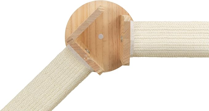 Trixie Cat Wall Furniture Set 4 - Cat Wall Scratcher, Climbing Shelves - 2 Sisal Rope Scratching Posts - Elevated Shelf - Natural/White