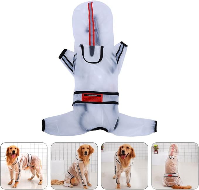 Dog Raincoat Waterproof Full Coverage Hooded Rain Outfit Lightweight Body Protector for Medium Large Dogs Outdoor Rainy Day Pet Supplies 4XL