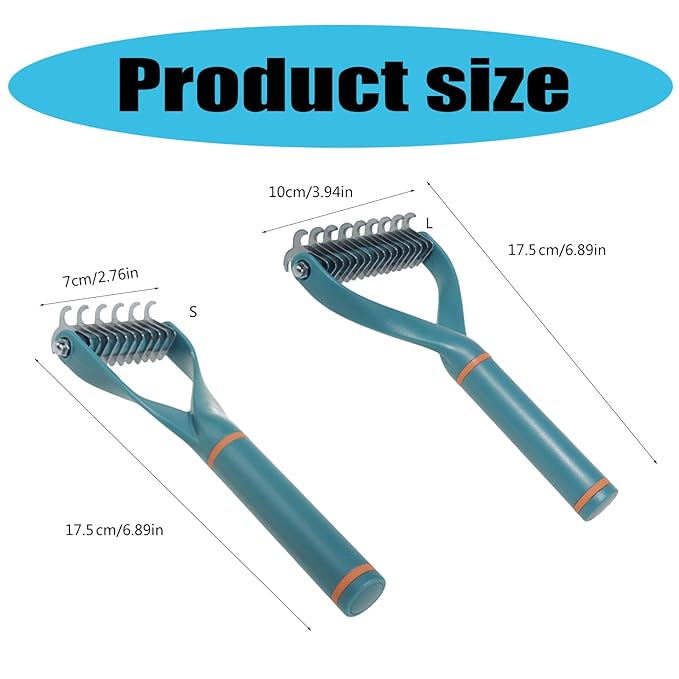 Pet Hair Comb Gentle Deshedding Ergonomic Handle Cats Grooming Supplies for Owners Metal Large Pet Grooming Tool