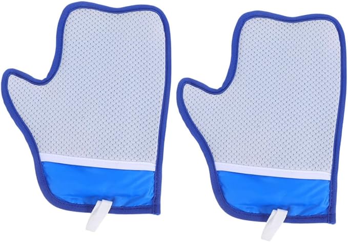 2pcs Reusable Double Sided Grooming Gloves for Pet Hair Removal Electrostatic Mitt for Dogs and Cats Comfortable Ergonomic Fit Easy to Clean for Furniture Clothes Car Interior Blue