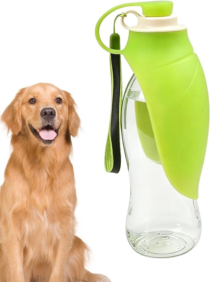 Pet Water Bottle, Leaf Shape Tool, 9.1x3.2 Inches Kitten Aid, Professional Portable Device with Easy Grip, Compact Supply with Daily Use, Home Accessories for Travel Hiking Walking Park Picnic Puppy
