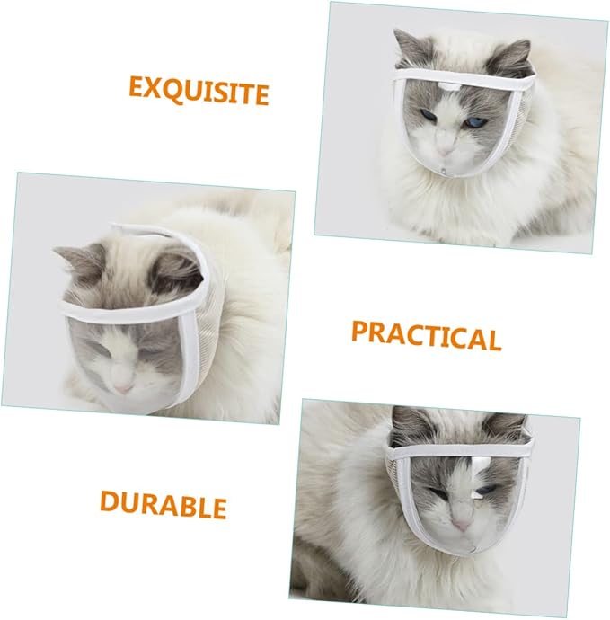 5pcs Cat Grooming Muzzle Breathable Cover for Licking Prevention Easy to Use Circumference for Home and Pet Shops
