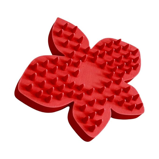 Petal Shape Dog Scrubber, 11.2cm, Soothing Comb, 3D Printed Bath Brush, Grooming, Massage, Skin Care, Pet Supplies, Waterproof, Cleansing
