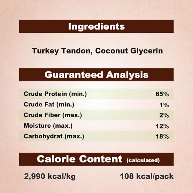 A Freschi srl Turkey Tendons for Dogs, Long-Lasting, Hypoallergenic Rawhide Alternative, Human Grade, Healthy Puppy Chews, Natural Dog Treats for Medium Dogs, Rope (M), 2 Count Pack