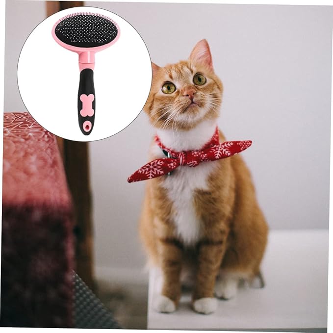 1Pc Ergonomic Cat Brush Grooming Tool with Smooth Rounded Teeth for Comfortable Pet Massage and Hair Removal Design for Long and Medium Haired Cats and Dogs