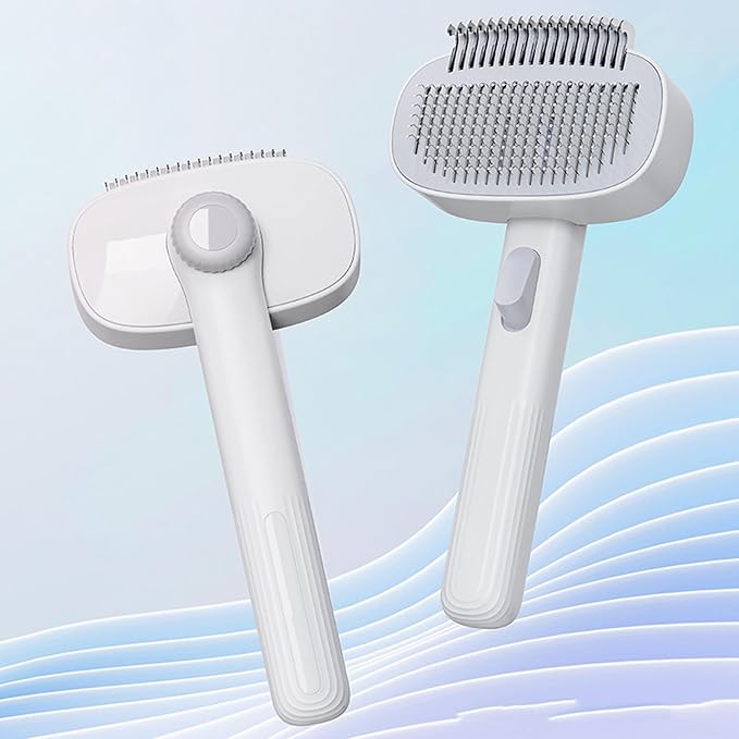 Tyenaza Cat Grooming Brush, Pets Skin Friendly Self Cleaning Slicker Massage Brushes for Shedding Dogs Cats Hair