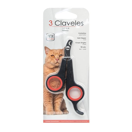 3 Claveles 16550 Nail Clipper for Cats with Apoyadedos and thimbles