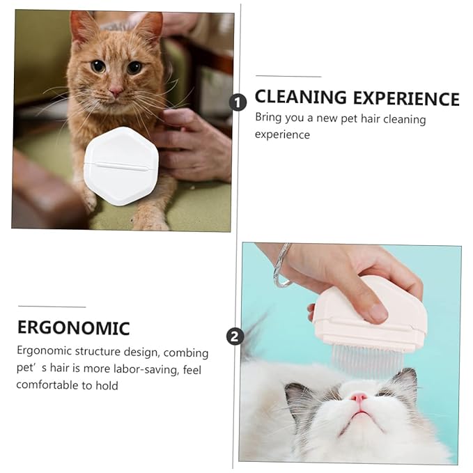 Cat Grooming Brush Pet Hair Removal Lint Brush Dog Comb Stainless Steel Bristles Ergonomic Design