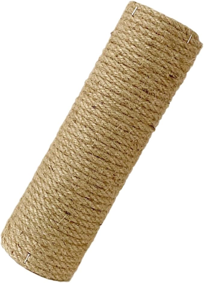 Solid Wood Cat Scratching Post with Jute Rope, 9cm Diameter X 40cm Length, Sturdy Indoor Climbing Scratch Tower for Kittens and Cats