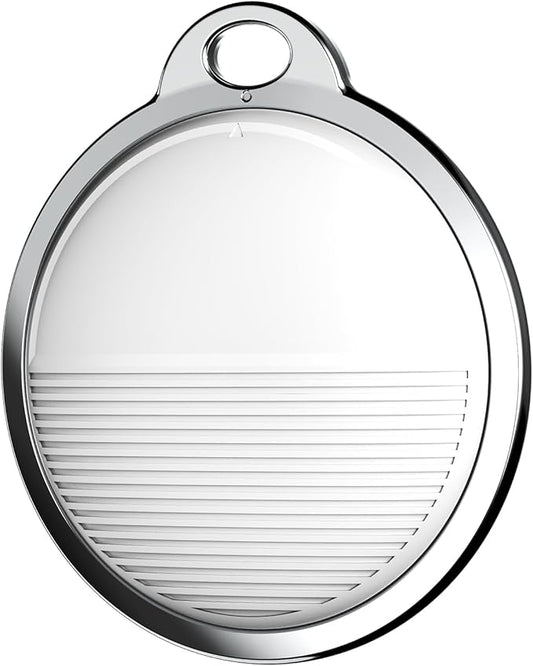 Smart Tracker | Bluetooth Luggage Tracker Works with Apple Find My (iOS Required), Keys Finder and Item Locator for Luggage, Backpack, Pets & Car | Replaceable Battery (White)