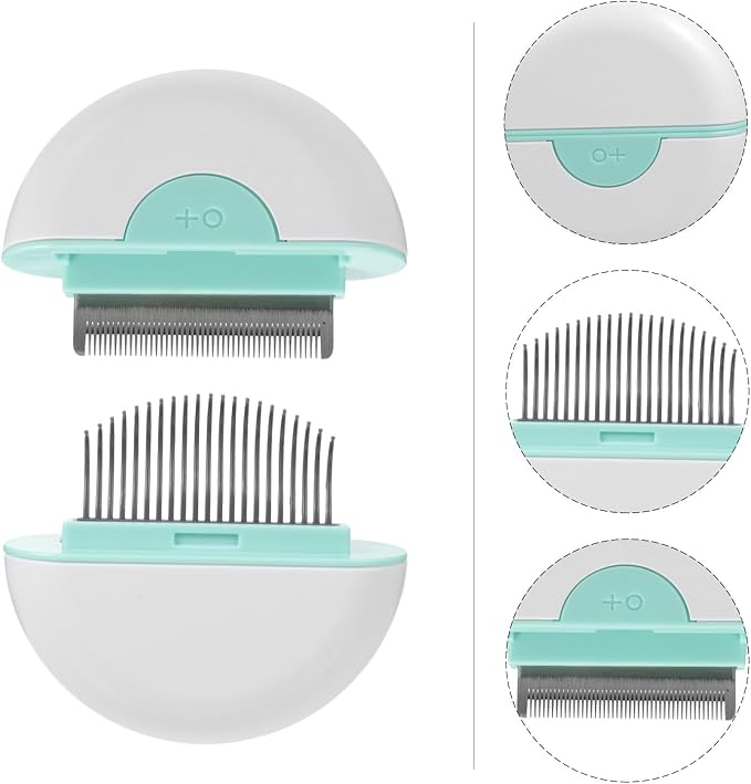 Cat Hair Removal Comb and Pet Grooming Brush 2-in-1 Shedding Tool Massage Function, Mint Green, Suitable for Cats, Pet Hair Cleaning and Deshedding