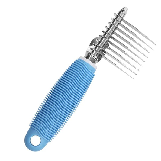 Dematting Comb for Cats - Ergonomic Gentle Metal,Grooming Brush for Long Haired Cats | for Small Medium Long Short Puppy Kitten Home Indoor