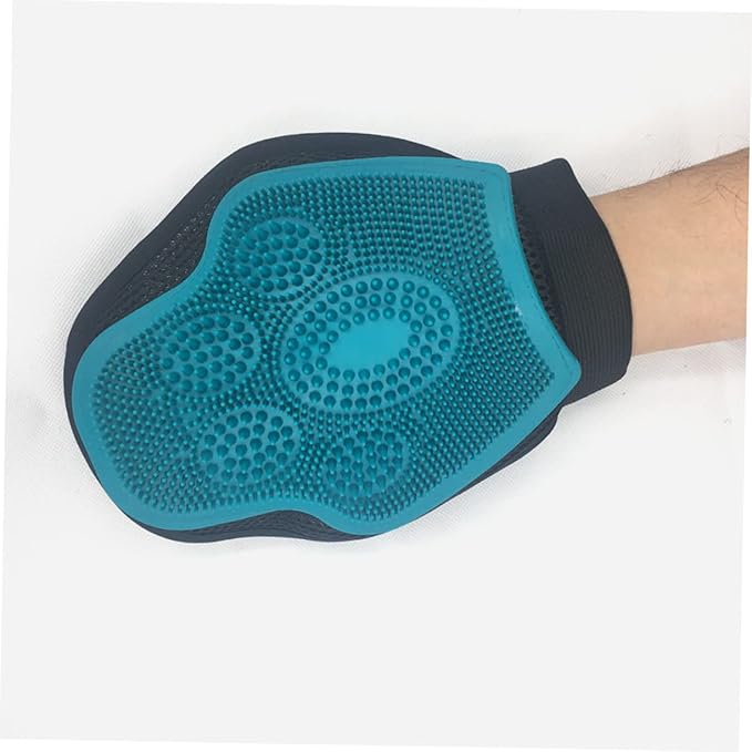 Mikikit Pet Grooming Glove Brush Double Sided Cat Massage Brush for Bathing Shedding Pet Hair Remover Tool for Dogs Cats Comfortable Easy to Use Grooming Supply