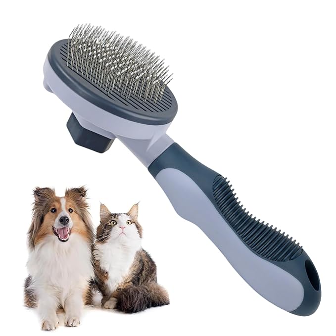 Cat Grooming Brush | Stainless Steel Portable Shedding Comb,Cat Dematting Comb,for Dogs Indoor Outdoor Home Bath Shower Apartment Washing Cleaning