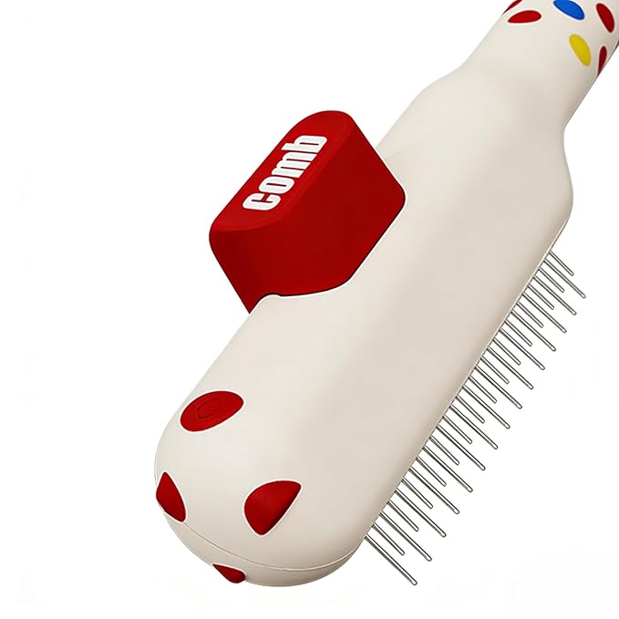 Cat Combs | Self-Cleaning Anti Slip Hair Brush with Metal Teeth,Cat Hair Comb - for Dog Puppy Animals Indoor Home Shedding