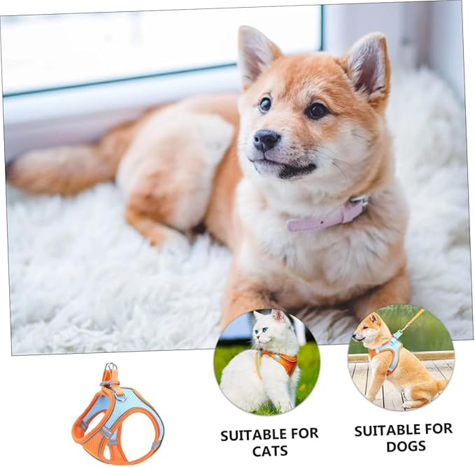 BESPORTBLE Pet Vest Harness Leash Set L Breathable Reflective No-Pull Dog Cat Harness for Outdoor Walking Puppy Pet Supply