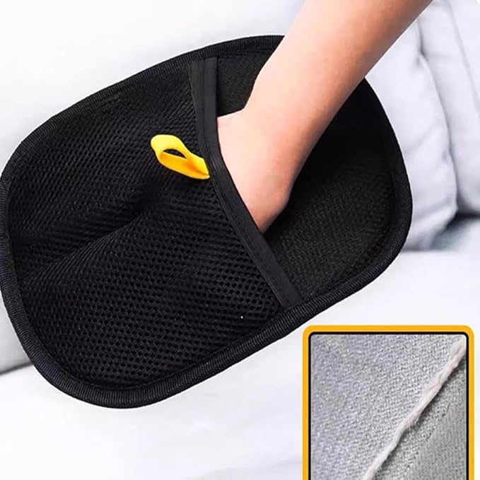 Pet Hair Remover Electrostatic Gloves, Pet Hair Remover Glove Washable, Reusable Cat Dog Grooming Mitt for Couch, Furniture, Carpet, Car Seat (Black 1PC)