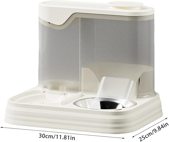 Gravitational Pet Feeder and Water Dispenser Set, Automatic Pet Feeder for Cats Dogs Saving Feeding Station Reduces Waste, Suitable for Dogs Cats Pets Animals Large Capacity (Black)