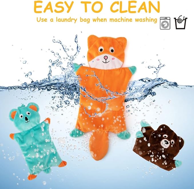 No Stuffing Dog Toys - 5 Pack Squeaky Dog Toys Plush Set for Puppy Teething,Durable Chew Toys for Small Medium Dogs,Cute Holiday Pet Toys for Playing Training Reducing Boredom