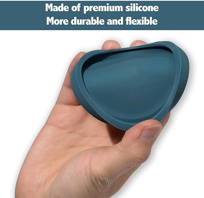 OHMO 2 Pack Cat Food Can Lids, Small Size (3 oz，Dark Blue)&No Spill Collapsible Dog Water Bowl