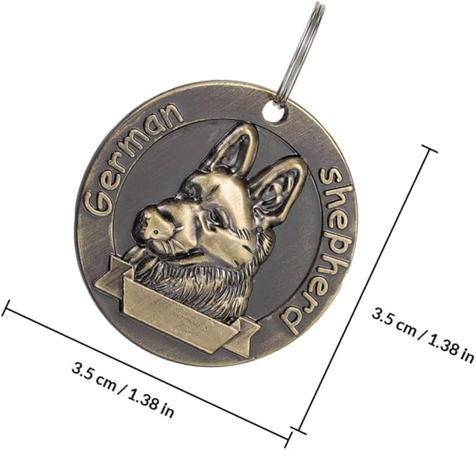 Artibetter 4pcs Retro Bronze Dog Id Tags Anti Lost Identity Tags for Shepherd Breed Pet Collar Charms Sturdy Metal Pet Supplies