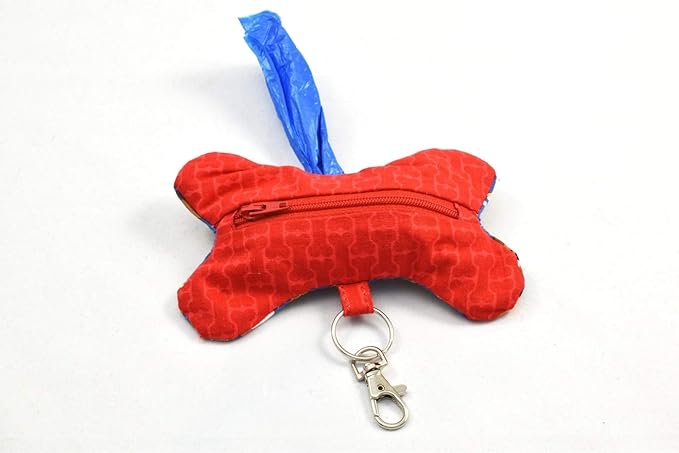 Unique Bone Shaped Dog Poop Bag Dispenser Holder with Leash Clip for Pet Walking and Potty