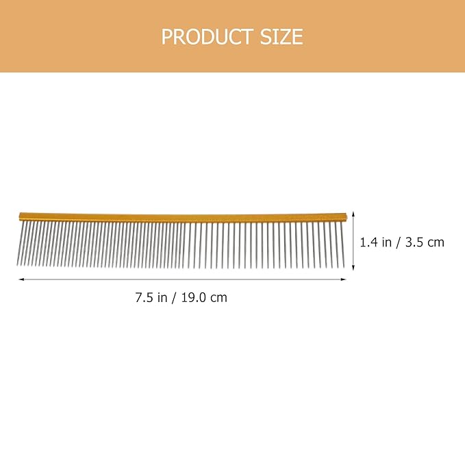 Pet Grooming Comb Multi-function Lightweight Aluminum Dematting Comb Gold Color for Dogs and Cats Daily Use