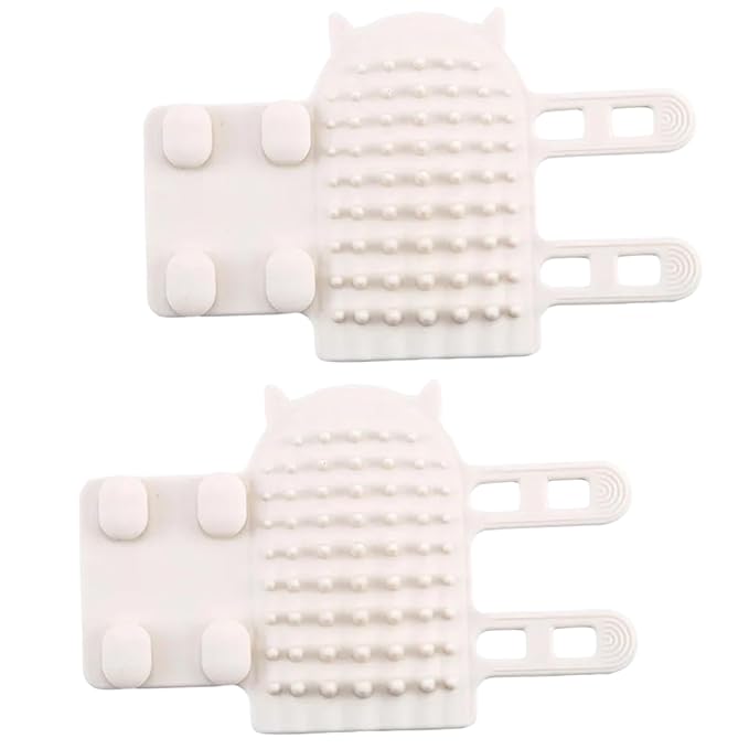 Cat Self Groomer 2Pcs Self Grooming Cat Brush Soft Silicone Corner Scratcher Comb with Elastic Straps Shedding Brush Pet Tickling Artifact for Dogs Cats