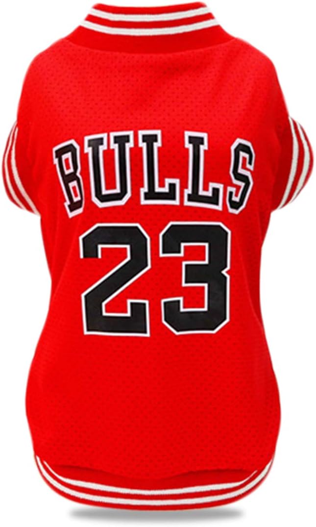 Dog Clothes Basketball Mesh Breathable T-Shirt,Pet Clothes Puppy Sportswear Spring/Summer Fashion Dog Shirt. (Red, X-Large)