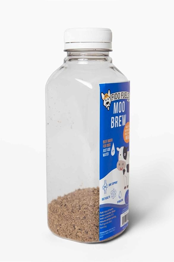 Moo Brew Freeze Dried Bone Broth - 16oz Bottle with 2.5oz Bone Broth Product