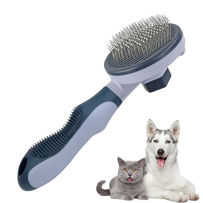 Cat Grooming Brush | Stainless Steel Portable Shedding Comb,Cat Dematting Comb,for Dogs Indoor Outdoor Home Bath Shower Apartment Washing Cleaning