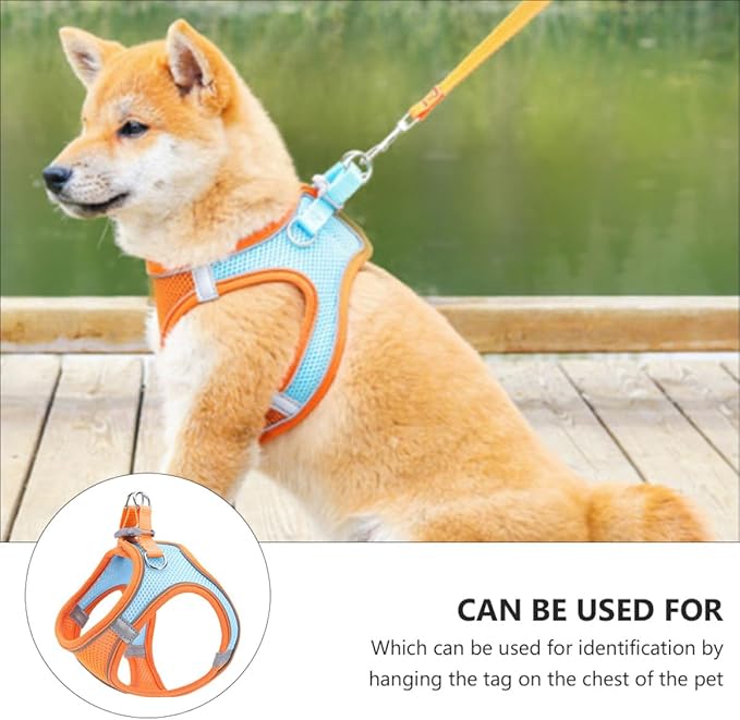 Toyvian Dog Vest Leash and Cat Harness Reflective Breathable Mesh Step-in Vest Harness M Size for Walking Puppies and Cats Outdoor Pet Supply