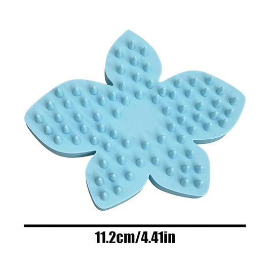 Petal Shape Dog Scrubber, 11.2cm, Soothing Comb, 3D Printed Bath Brush, Grooming, Massage, Skin Care, Pet Supplies, Waterproof, Cleansing