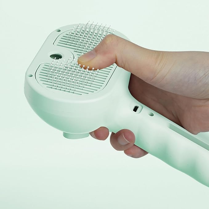 Cat Defur Comb, USB Rechargeable Pet Steaming Brush, 35ml Water Tank Spray Grooming Tool, Indoor Cat Dog Hair Removal Massage Comb, Pet Depilatory Cleaning Supply, for Pets Care Use