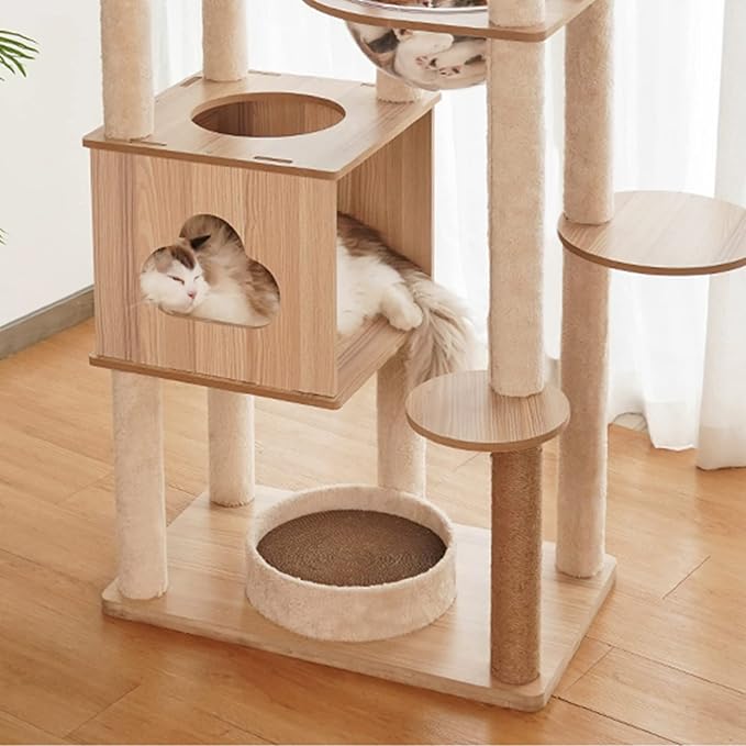 4PCS 10 Inch Scratching Post with Natural Sisal Rope - Cat Scratch Pole, Tree, and Posts for Indoor Cats - Replacement Part Accessories for DIY Tower and Hammock