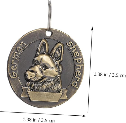 ibasenice 4pcs German Shepherd Id Tags Dog Charms Vintage Bronze Dog Collar Pendants Pet Supplies Sturdy Hanging Charms for Collars