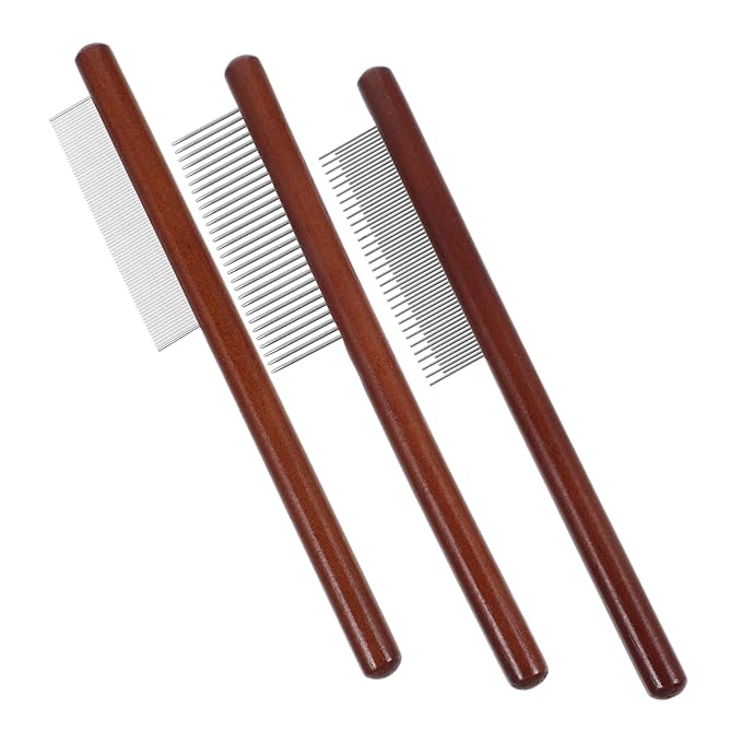 3pcs Wooden Pet Comb Dog Hair Flea Comb for Cats Cat Grooming Tools Dog Grooming Brush Tear Brush