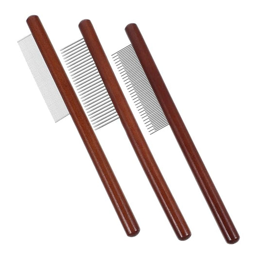 3pcs Wooden Pet Comb Dog Hair Flea Comb for Cats Cat Grooming Tools Dog Grooming Brush Tear Brush