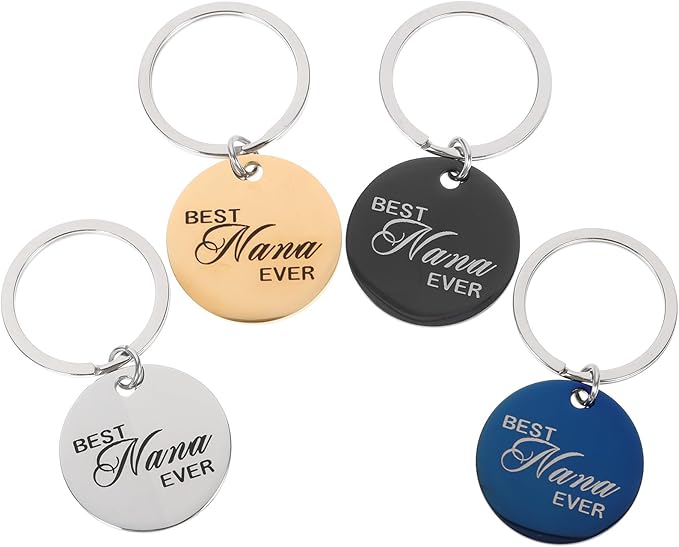 Luxshiny 4 Pcs Stainless Steel Pet Id Tags Set, Engraved Dog Name Tags, Round Anti-Lost Collar Accessories for Dogs and Cats, Multi-Color for Pet Supplies
