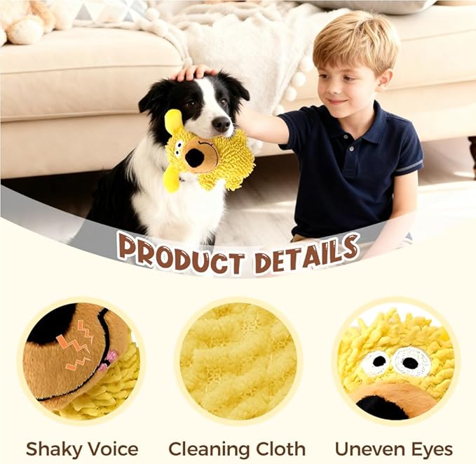 Indestructible Dog Toy, 2026 New Durable Dog Toy, Soft Puppy Toy for Indoor Play, Interactive Chew Toy with Squeaker for Small Dogs (Blue)