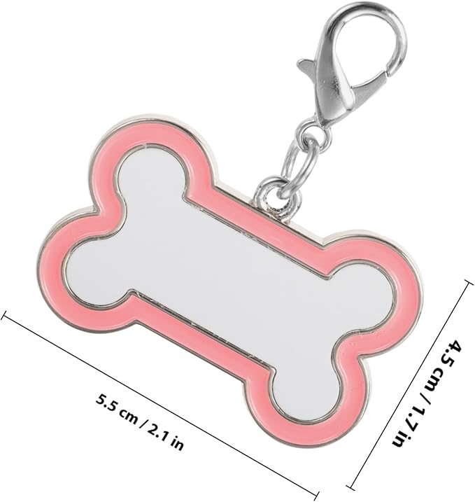 VOSAREA DIY Stainless Steel Pet Id Tags Set Sublimation Dog Tag Blanks and Metal Double-Sided Pendant for Custom Pet Supplies