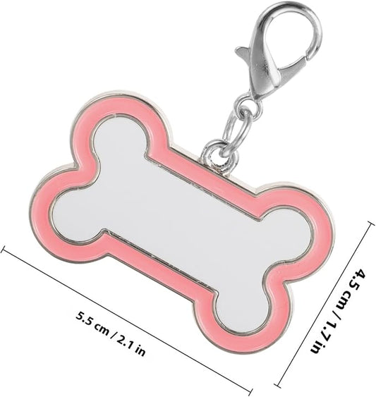 VOSAREA DIY Stainless Steel Pet Id Tags Set Sublimation Dog Tag Blanks and Metal Double-Sided Pendant for Custom Pet Supplies
