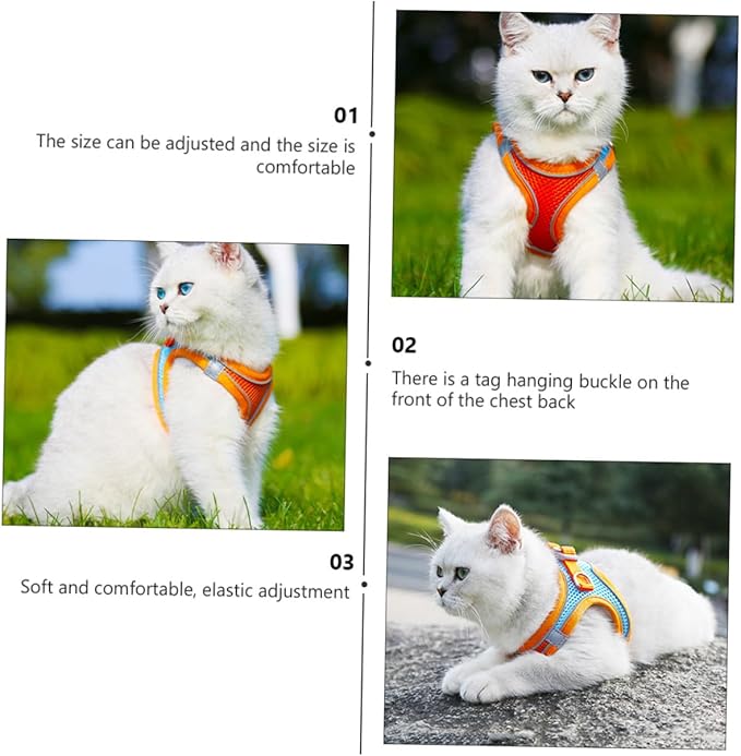 BESPORTBLE Reflective Puppy Vest Leash and Dog Harness Breathable Mesh Chest Strap Medium Size for Walking Cats and Dogs Pet Supplies
