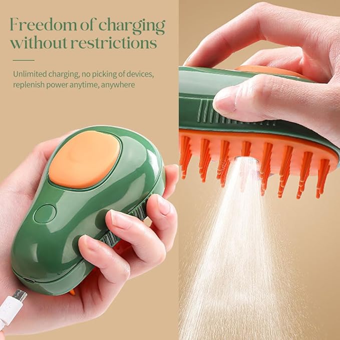 Cat Steam Brush, Steamy Pet Brush Water Brush for Cats and Dogs, Multifunctional Pet Hair Comb Cat Brush with Steam, Grooming Brush Spray Comb for Dogs and Cats (B- Green)