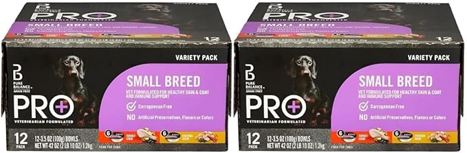 (2 Pack) ~ Pure Balance Pro+ Turkey Stew & Chicken Stew Wet Dog Food for Small Breeds, Grain-Free ~ 3.5 Oz Cups ~ 12 Cups ~ Natural Ingredients, Supports Healthy Skin & Immune System ~ (24 Cups)