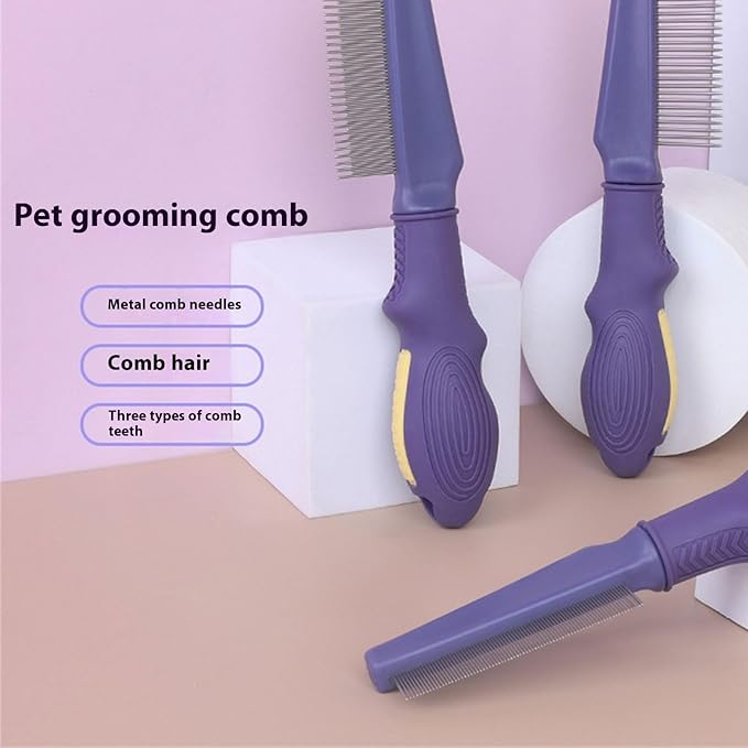 Gentle Massage Cats Grooming Brush ABS Deshedding Comb Reduces Shedding Enhances Maintenance Portable Pet Deshedding Tool