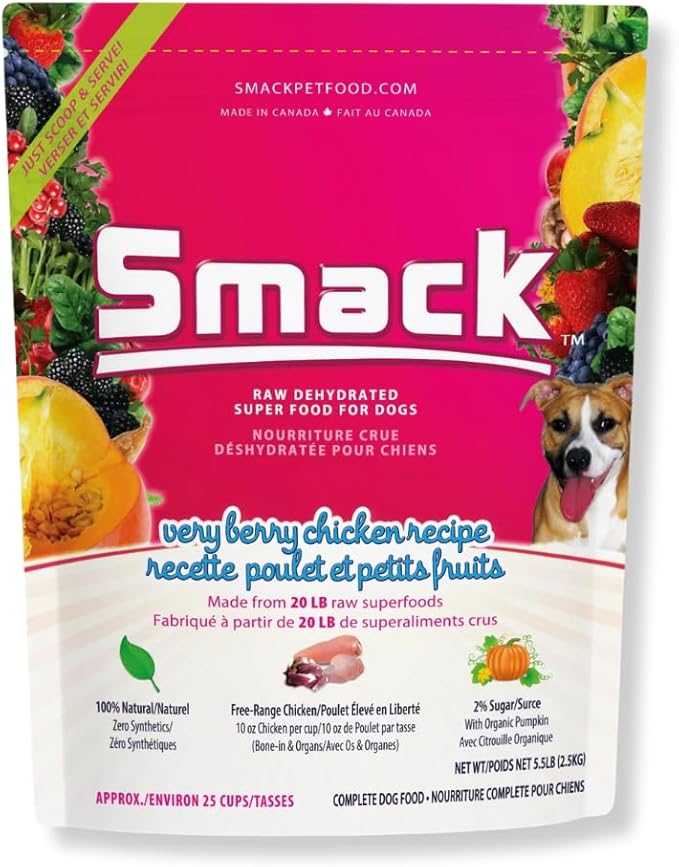 Organic Raw Dehydrated Dog Food Grain-Free, Gluten-Free, Raw Food for Dogs (Very Berry Chicken, 8.8 Ounce