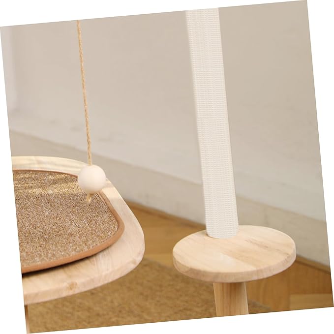 Mikikit Cat Tree Natural Sisal Rope Cat Climbing Tower Multi-Platform Design and Scratching Post Rope Sisal Twine